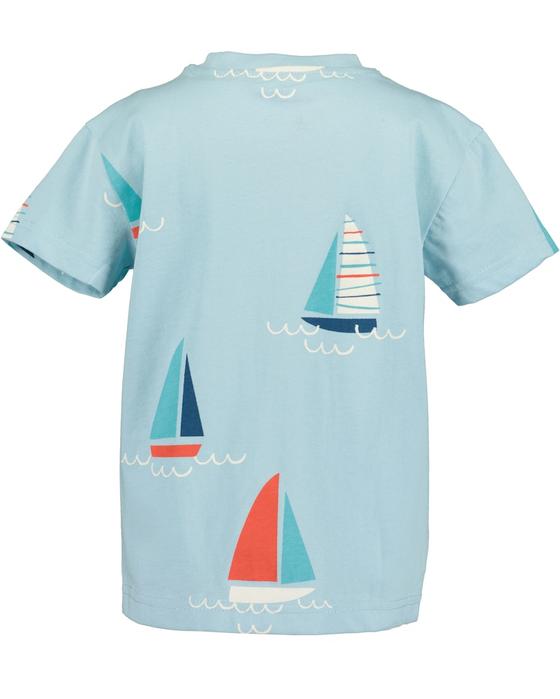T-Shirt "Segelboote", Baumwolle, hellblau