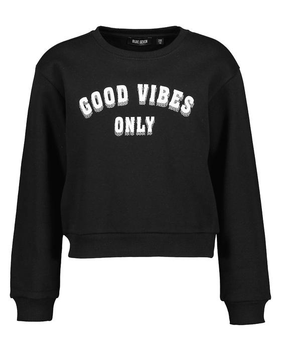 Sweatshirt "Good Vibes only", Baumwoll-Mix, schwarz