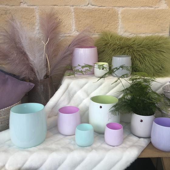 Mel Vase "Happy Spring" klein hellgrün