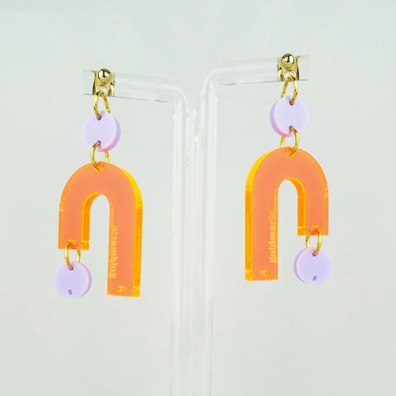 goldmarie Plexi Ohrringe Florenz - orange-lavendel 