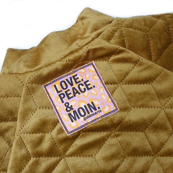goldmarie Blouson Jacke LOVE PEACE MOIN - gesteppt - goldbraun 