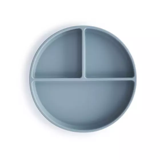 Mushie Silicon Plate Menüteller mit Saugnapf Powder Blue