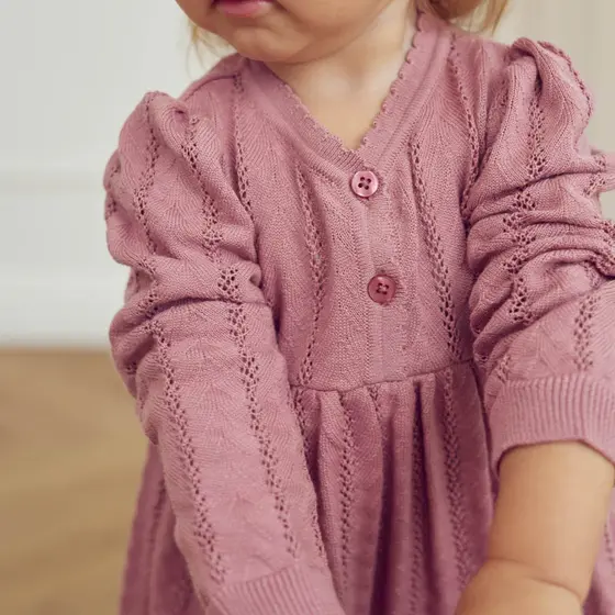 Müsli by Green Cotton Pointelle Strickkleid Nostalgia Rose