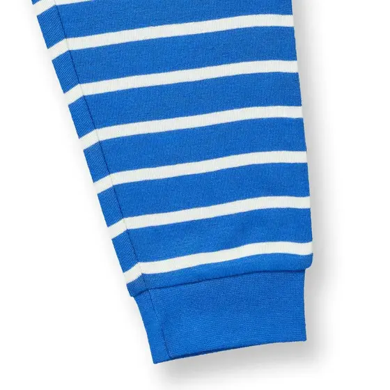 Sense Organics Pyjama Long John Blau Weiß Geringelt