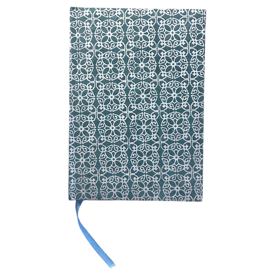 Notizbuch "Blütengitter, Mittelblau“