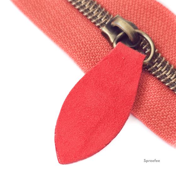 Lederzipper Lederanhänger Reißverschluss Taschen nähen