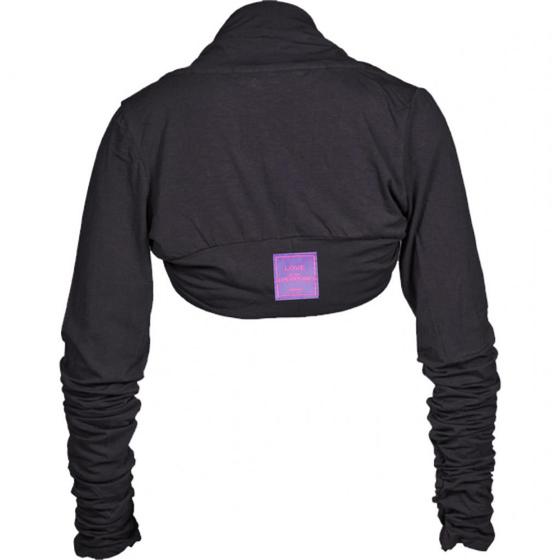 goldmarie Yoga Bolero Jacke Short LOVE IS MY SUPERPOWER lila Label - anthrazit