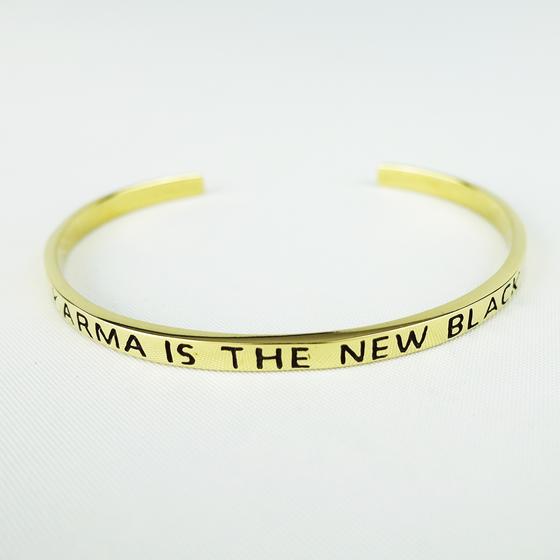 goldmarie Armreif KARMA IS THE NEW BLACK Messing