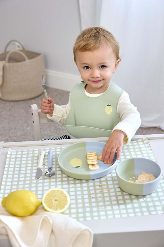 Lässig Kinderbesteck mit Silikongriff Happy Fruits Zitrone
