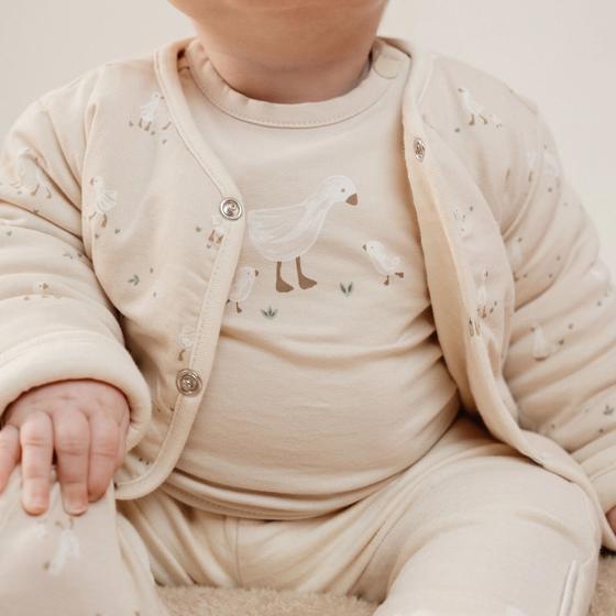 Little Dutch Langarmshirt Newborn Naturals Little Goose Sand
