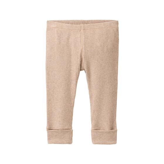 People wear Organic Leggings Mélange Dunkelsand