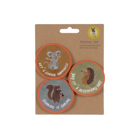 Lässig Patches Set 3 Stk. Nature Mouse Beaver Hedgehog