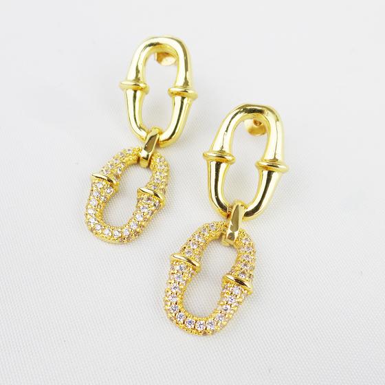 goldmarie Ohrringe Bamboo-Hoops Creolen gold-glitzer