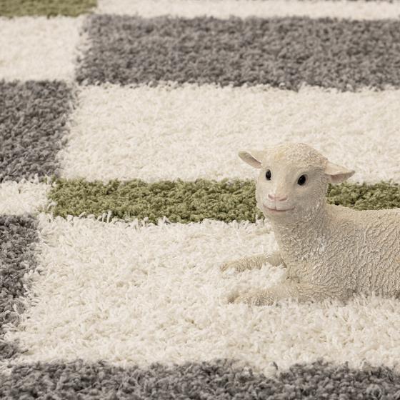 Gala Shaggy beyaz gri yesil 160 x 230 cm