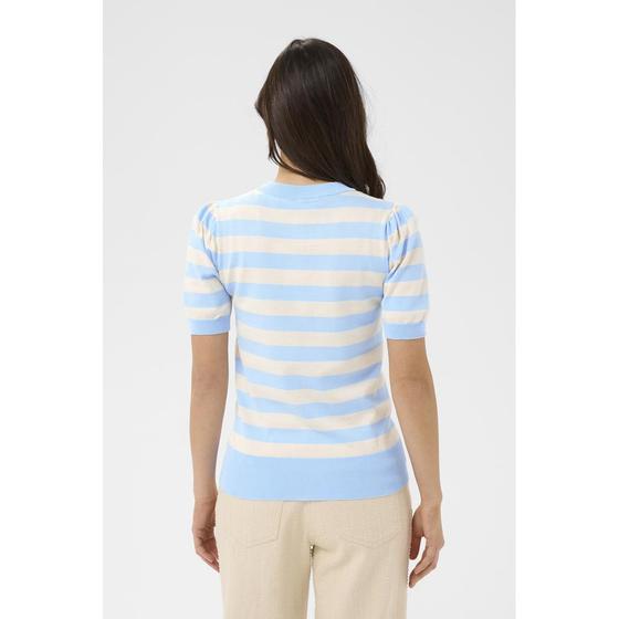 SAINT TROPEZ MilaSZ SS Striped Pullover 30513931 - beige-hellblau