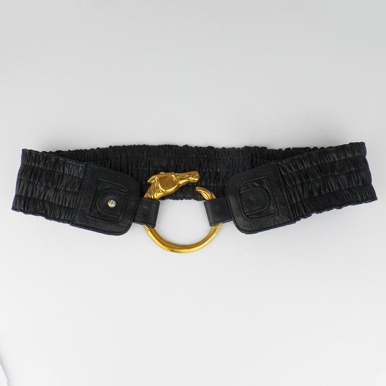 goldmarie Taillengürtel PFERD schwarz-brass