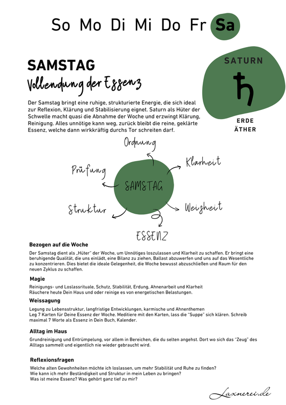 Wochenzyklus - mit dem Flow der Energien (kostenloses PDF)