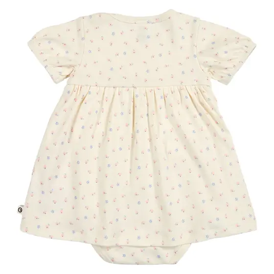 Müsli by Green Cotton Baby Puff Swing Dress Spring Tofu Shell Blue
