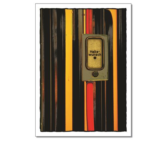 Besondere Foto-Postkarte Haltewunsch - Der Wunschknopf - Drück mich - Halt mich - besondere Postkarten - Typografie im Foto - von tom bäcker a-point-of-view