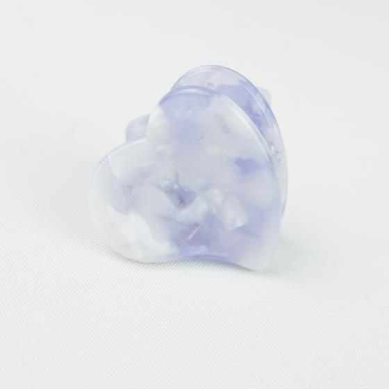 goldmarie Mini Haarklammer Herz geschwungen - eisblau - 3cm