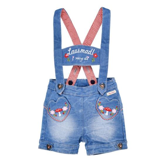 Latzshort "Lausmadl" aus weichem Jogg-Denim