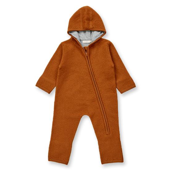 Wollwalkanzug mit Kapuze, GOTS-zertifiziert, braun