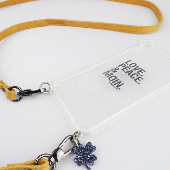 goldmarie Handykette Leder "Kleeblatt Deern" camel