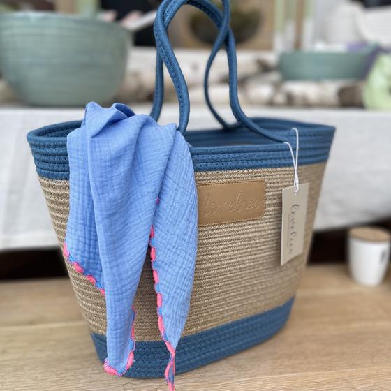 LOVELIES Sommertasche Shopper marine blau