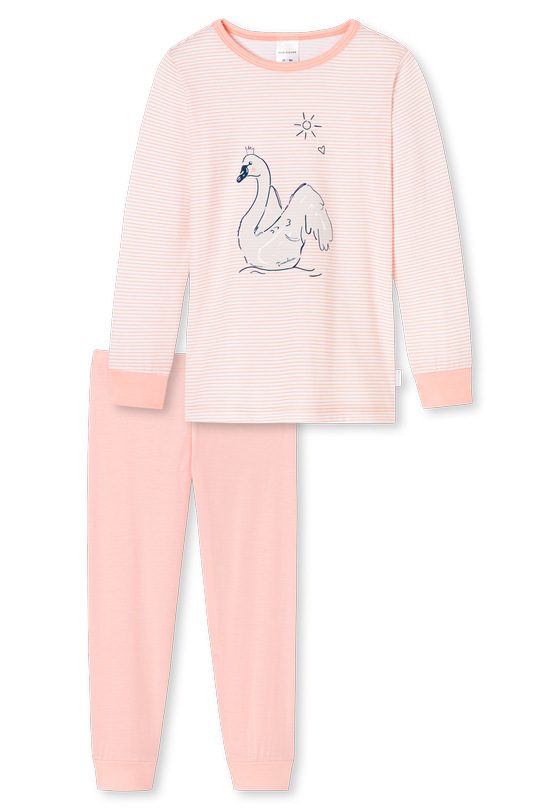 Pyjama mit Schwanenmotiv, apricot