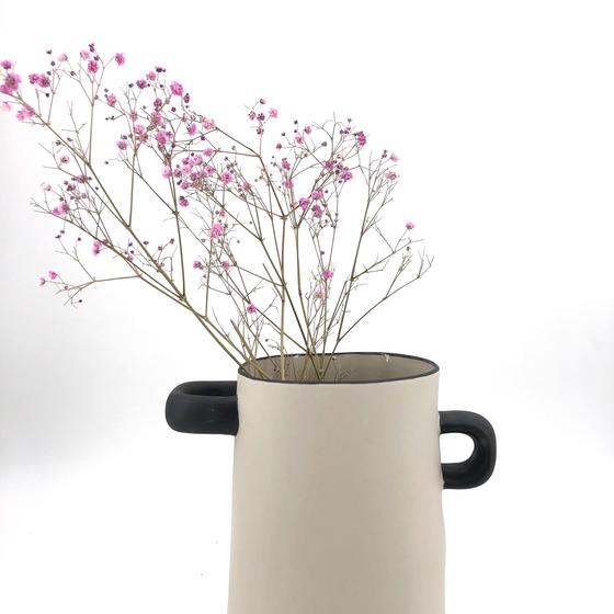 ASA Selection RAYU Vase klein natur mit schwarzen Henkeln