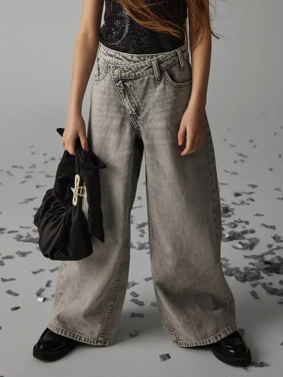 Name It X-Wide Bella Closure Jeans Light Grey Denim