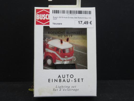Busch 5919 Auto Einbau Set Rotlicht (Glühlampe) mit Blinkschaltung Spur H0 OVP