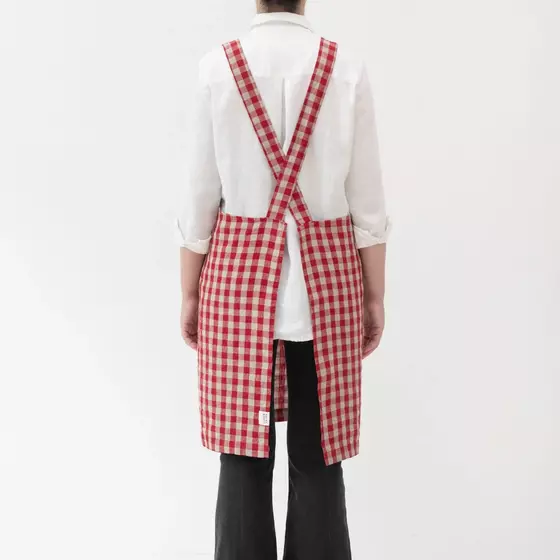 Leinen Schürze Red Gingham
