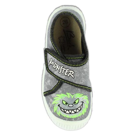 Hausschuhe "Monster" mit Klettverschluss, Baumwolle