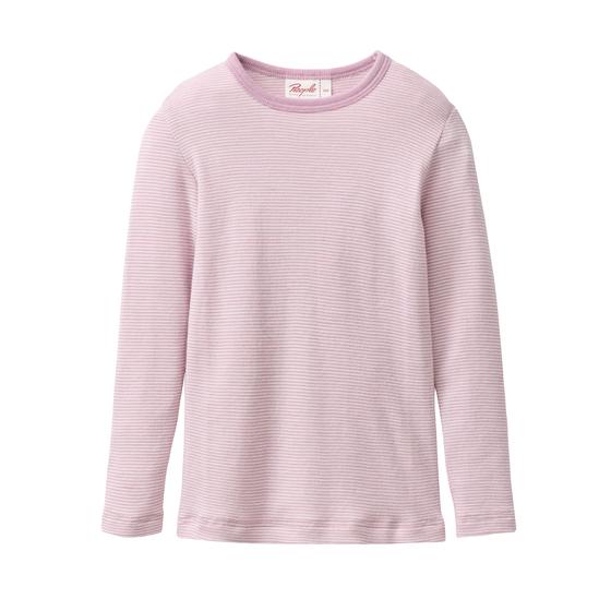 People wear Organic Wolle Seide Langarmshirt Flieder Geringelt