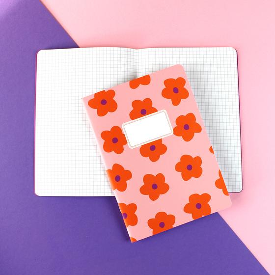 ava&yves Notizheft A5 Flowers Rose Orange Violett