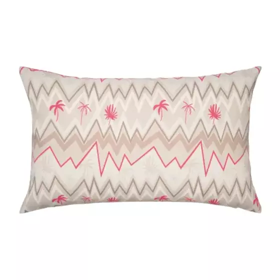 PAD ZICZAC Outdoor Kissen Gartenkissen wetterfest 30 x 50 beige pink