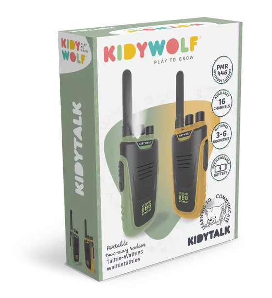Kidywolf Walkie-Talkies mit Taschenlampe Grün Orange