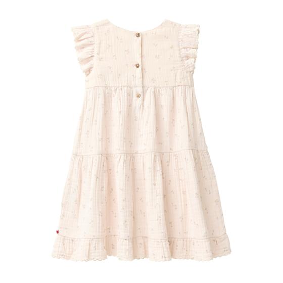 People wear Organic Musselin Kurzarm Kleid Natur Bedruckt Kleine Kirschen