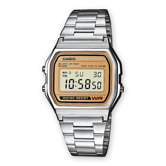 Casio Uhr gross A158WEA-9EF Edelstahl Armband silber 