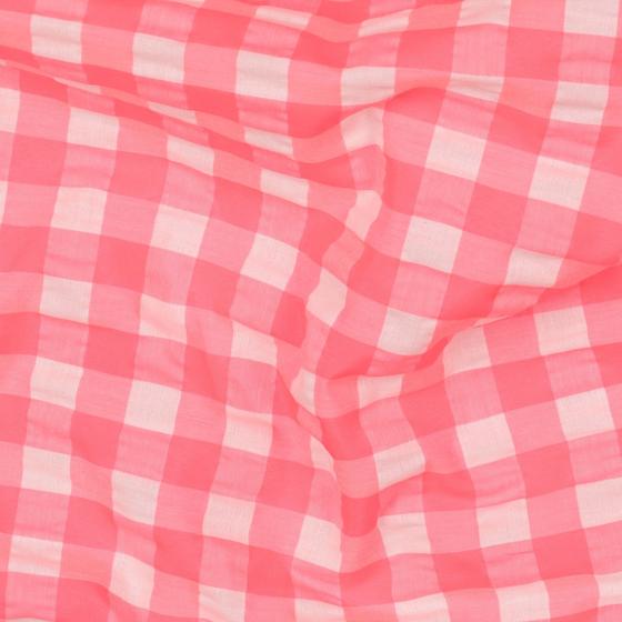 Seersucker Neon Karo pink