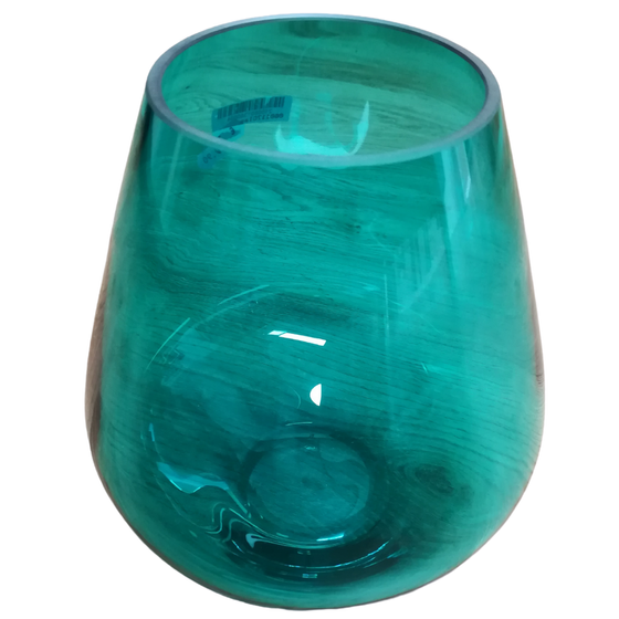 Vase | Blumenvase / Dekoratives Gefäß Glas Türkis
