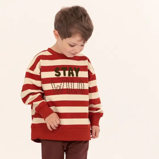 Sense Organics Sweatshirt Dari Terracotta Cremeweiß Geringelt