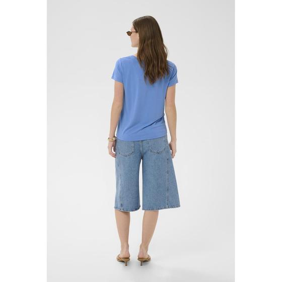 SOAKED IN LUXURY T-Shirt SLColumbine V-Neck 30404284 - kornblumen blau