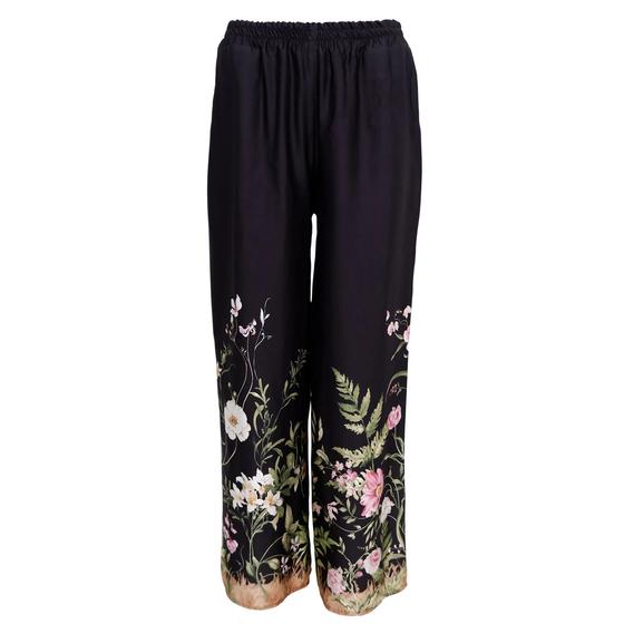 BLACK COLOUR Hose mit Floral Muster BCZENNIA 40915-BF - schwarz