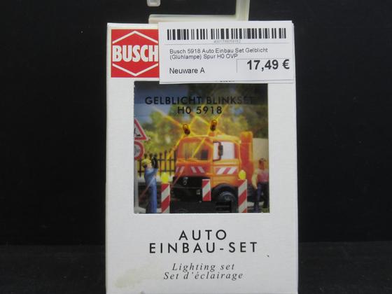 Busch 5918 Auto Einbau Set Gelblicht (Glühlampe) mit Blinkschaltung Spur H0 OVP