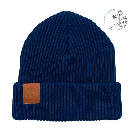 Hat warm thick, Navy Blue 100% Biobaumwolle