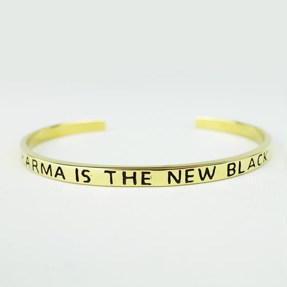 goldmarie Armreif KARMA IS THE NEW BLACK Messing