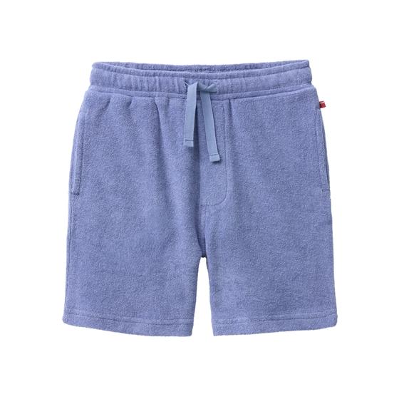 People wear Organic Frottee Bermuda Taubenblau