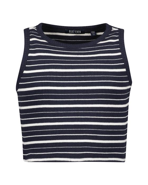 Bauchfreies Muscle-Shirt, Biobaumwolle, GOTS-zertifiziert, blau